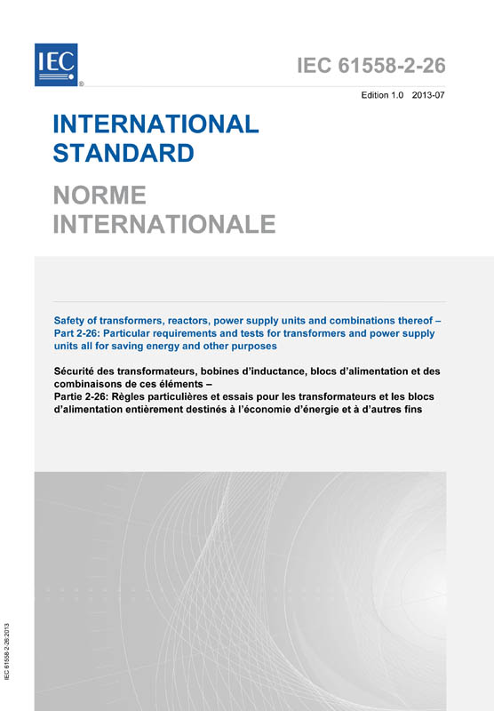 Cover IEC 61558-2-26:2013